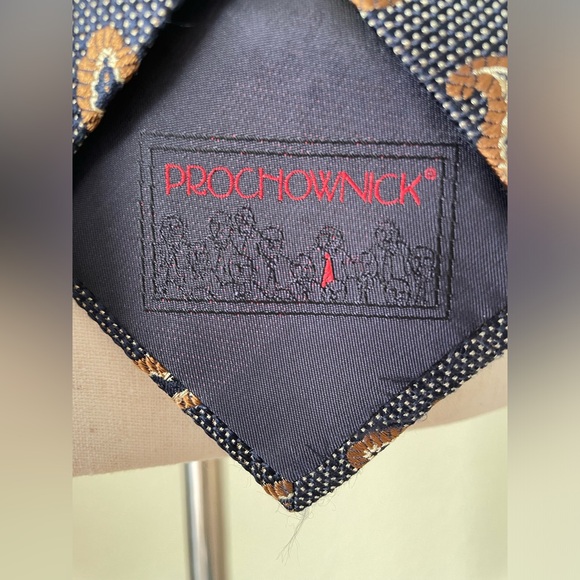 Rare Vintage PROCHOWNICK Paisley 100% Seta / Silk Mens neck tie ~ - Picture 8 of 11